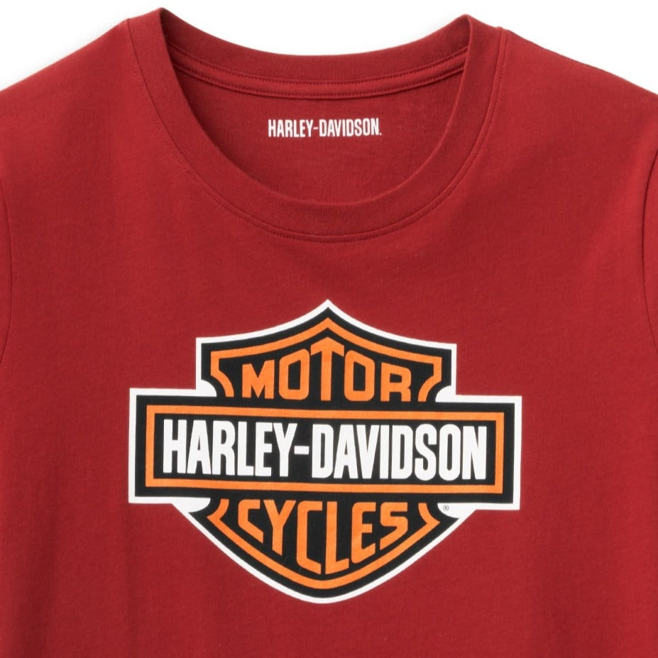 Harley-Davidson Women's Red Bar & Shield Graphic T-Shirt, 96231-22VW (detail print)