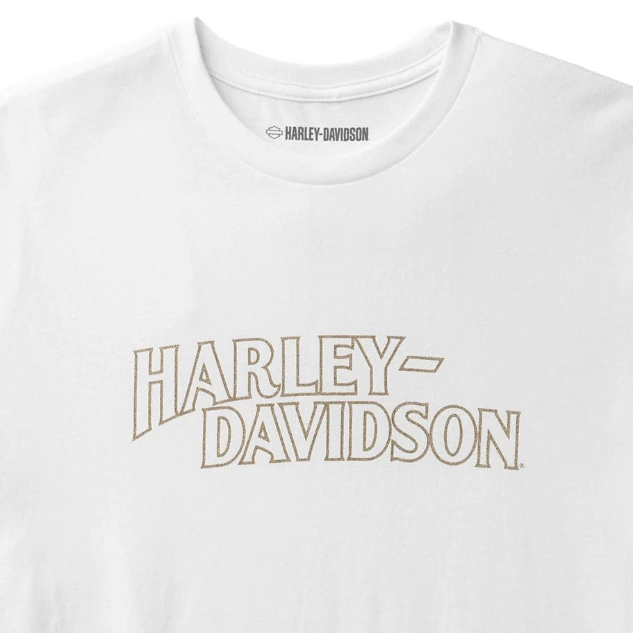 Harley-Davidson Men's Rally Racer T-Shirt, White, 96549-22VM (detail print)