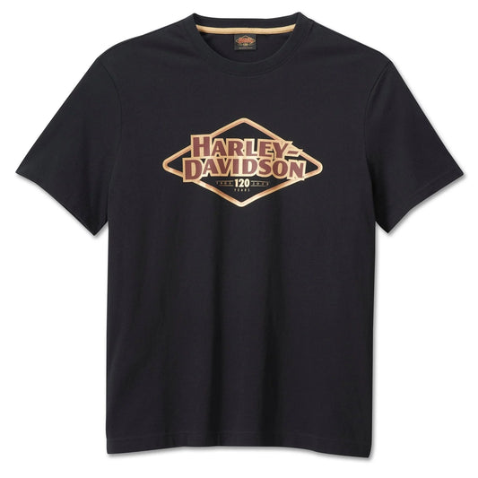 Harley-Davidson Men's 120th Anniversary T-Shirt, Black, 96571-23VM (front)