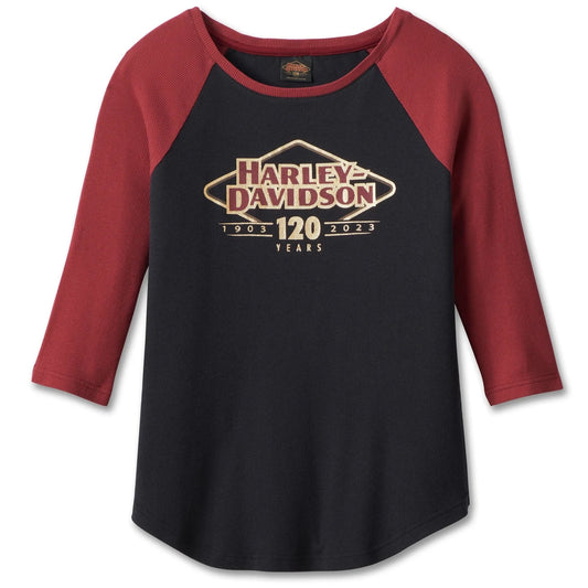 Harley-Davidson Women's 120th Anniversary Speedbird Diamond T-Shirt, 96682-23VM (front)