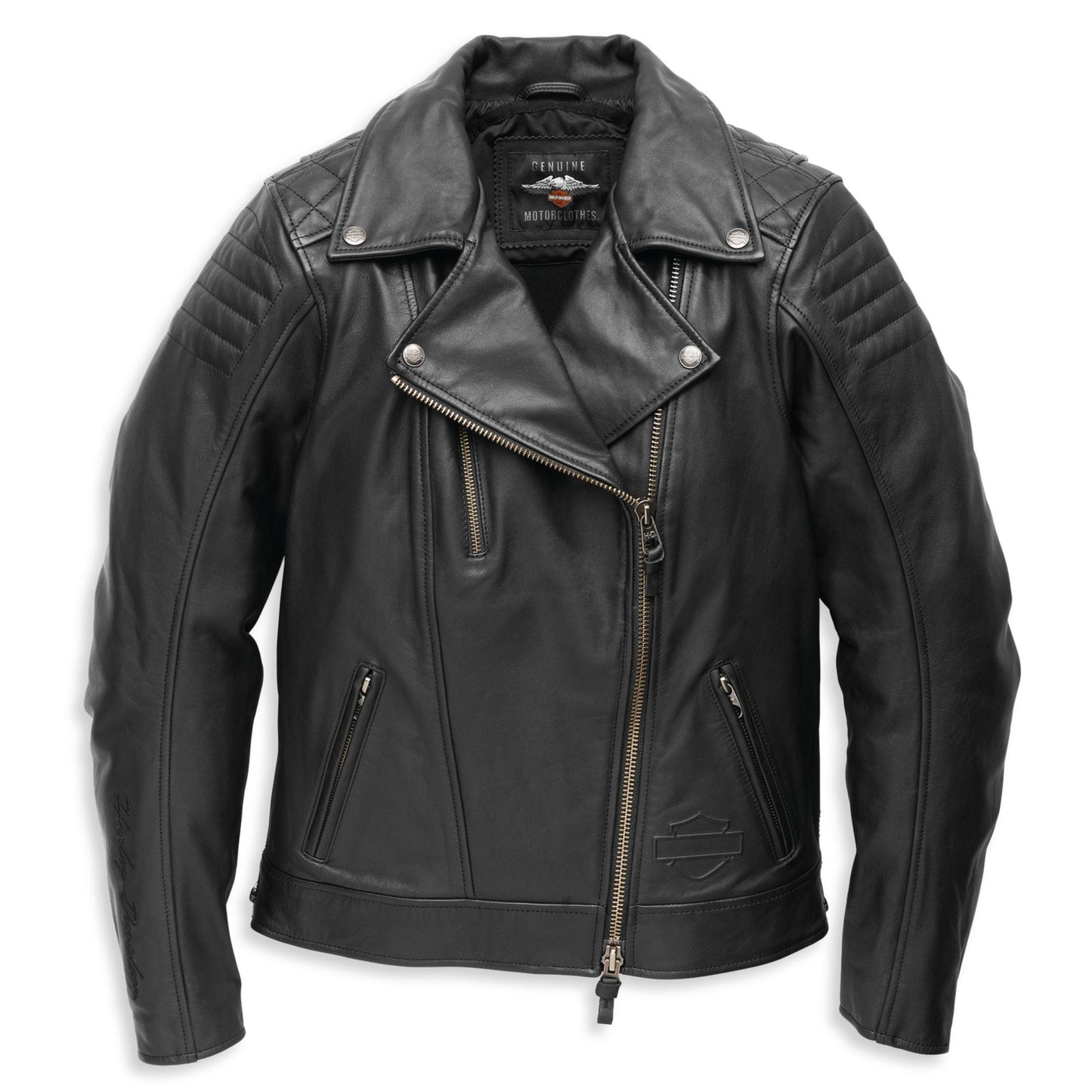 97006-22VW. Harley-Davidson Women's Bezel Biker Collar Leather Jacket.