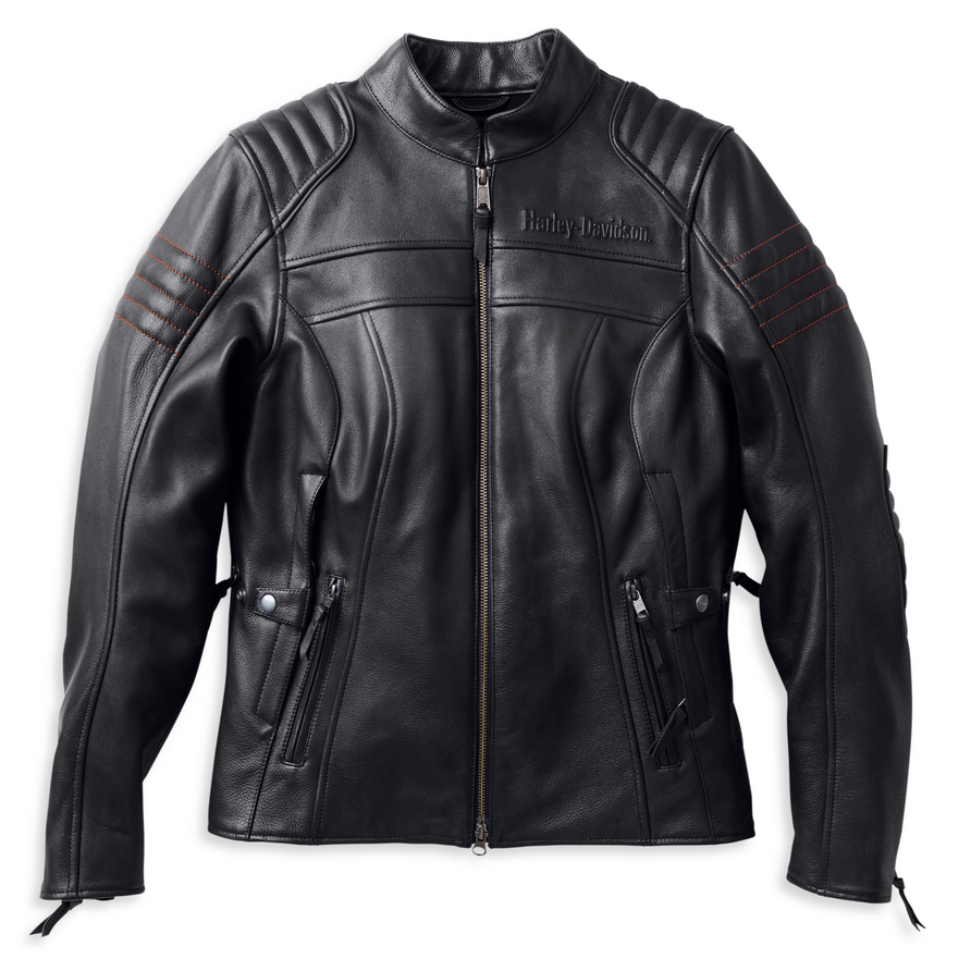 Harley-Davidson Women's Heather Triple Vent Leather Jacket - 98004-22VW FRONT