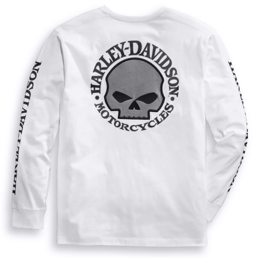 Harley-Davidson® Men's Skull Long Sleeve T-Shirt - White 99092-14VM
