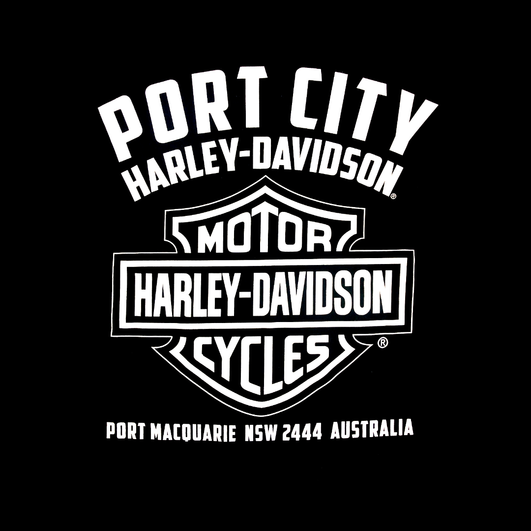 Port City Harley-Davidson Men's Orange Outline Long Sleeve T-Shirt - 40296358 (NEW) (S-4XL) BACK PRINT
