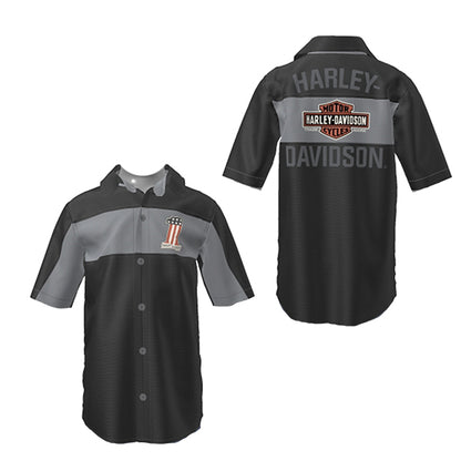 1070108 / 1080108 / 1090108 Harley-Davidson Little Boys' #1 Short Sleeve Button Work Shop Toddler Shirt (NEW ARRIVAL)