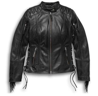 Harley-Davidson Women's Boone Fringed Leather Jacket. 98013-18VW.