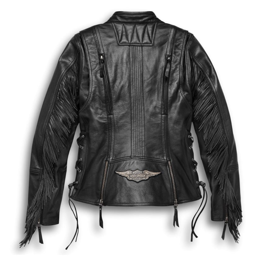 Harley-Davidson Ladies Tassel Leather Jacket. 98013-18VW.