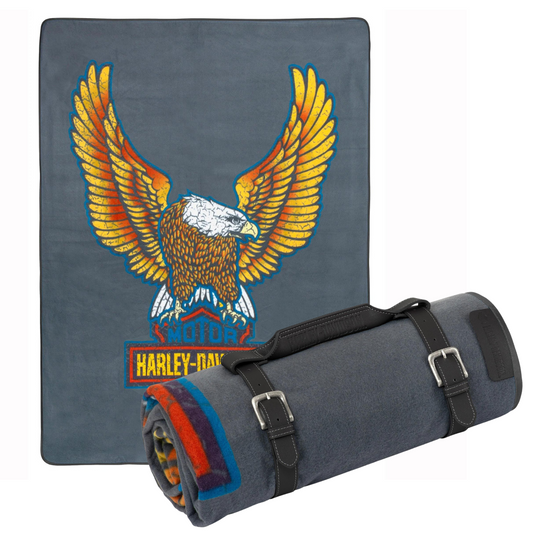 Harley-Davidson Bar & Shield Eagle Folding Picnic Blanket, HDL-10022