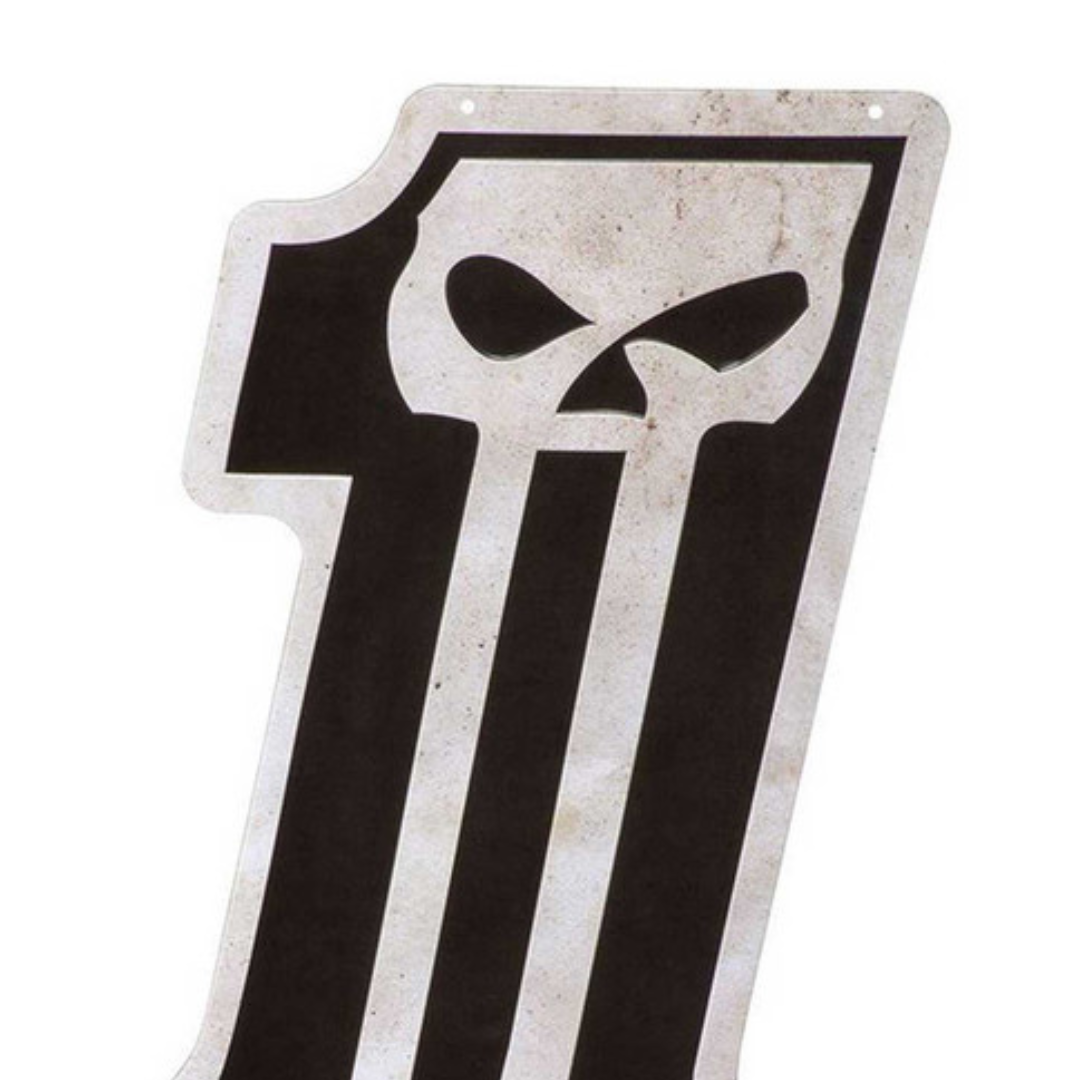 Harley-Davidson #1 Skull Tin Sign, HDL-15538 (detail)