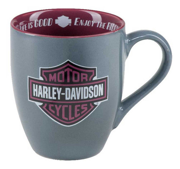 Harley-Davidson Enjoy The Ride Coffee Cup/Mug, Grey/Purple, HDX-98628.
