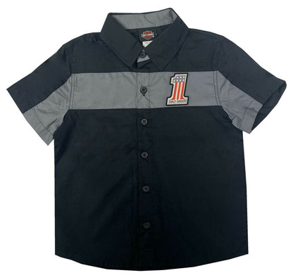 Harley-Davidson Little Boys' #1 Short Sleeve Button Work Shop Toddler Shirt 1070108 1080108