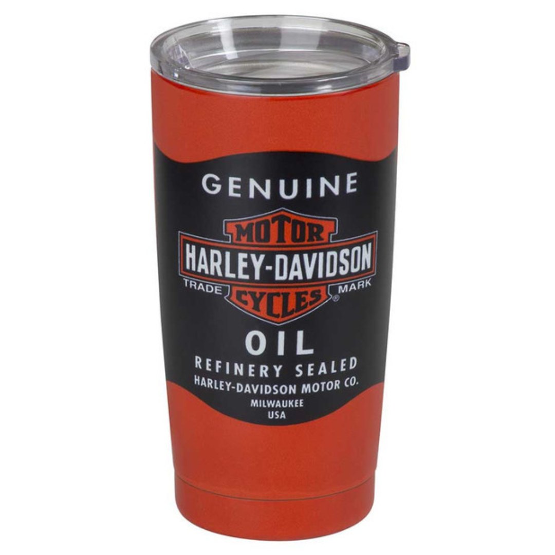 Harley-Davidson Oil Can Stainless Steel Travel Mug, Black, HDX-98630.