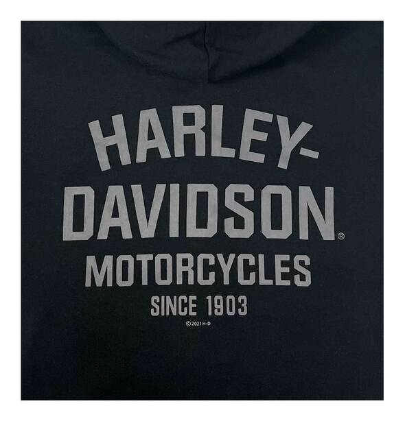 Harley-Davidson Boys' #1 Logo Patch Knit Varsity Hooded Black Jacket - 6080122 (NEW)