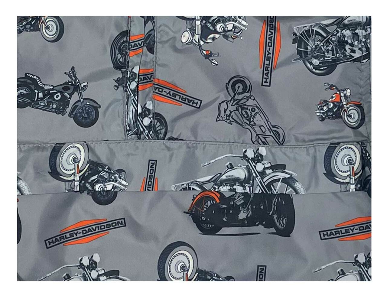 Harley-Davidson Boys' 1/4-Zip Motorcycle Printed Hooded Windbreaker (Sz 4-14Y) - 6080124/6090124 (DETAIL)