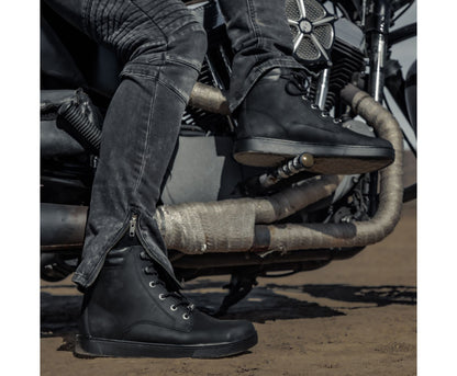 Harley-Davidson Men's Watkins Black Motorcycle Leather Sneaker