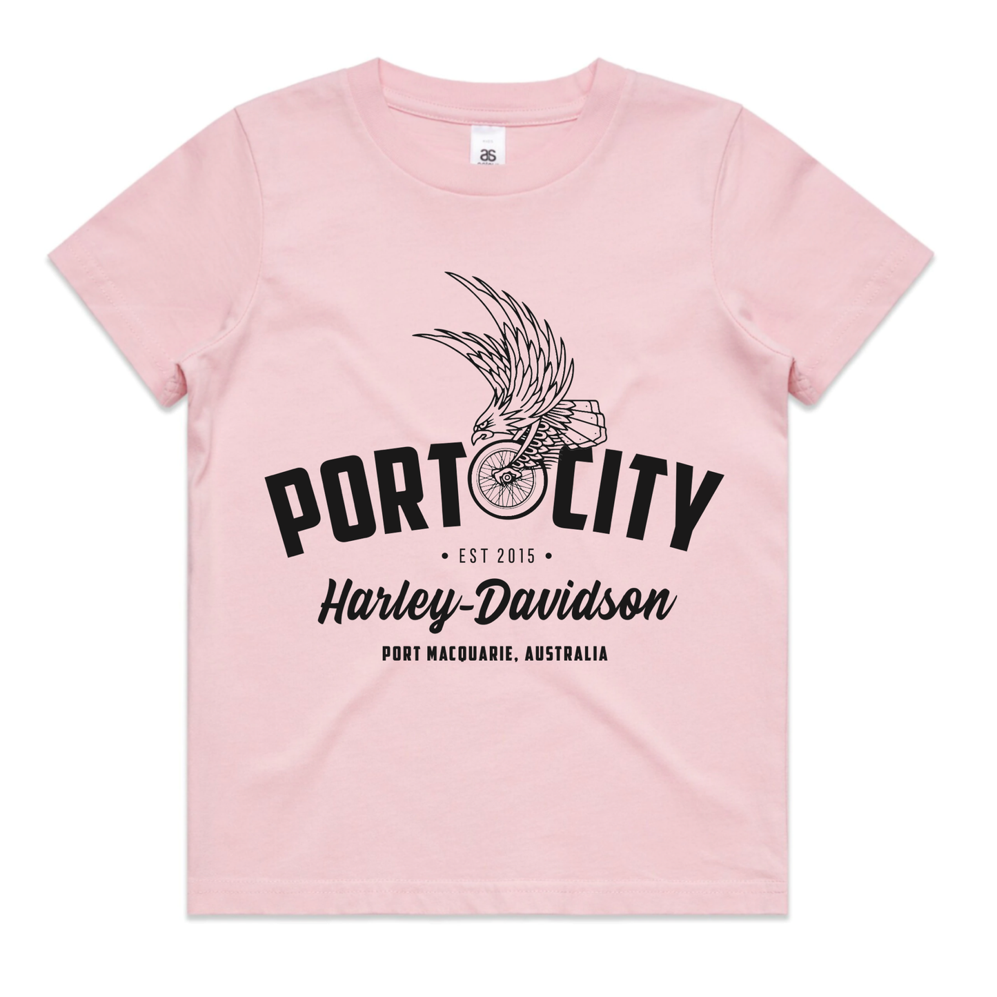Kids / Youth Port City Harley-Davidson Eagle Wing T-Shirt - Pink - Sizes 2-6 (NEW)