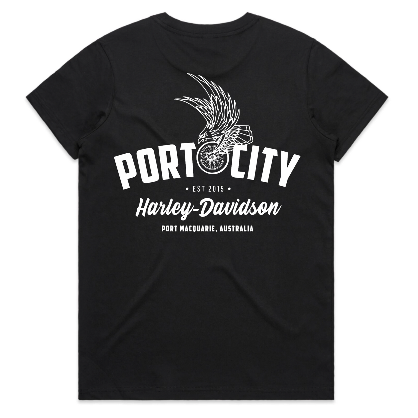Port City Harley-Davidson® Women's Eagle Wing T-Shirt - Black