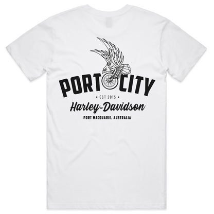 Port City Harley-Davidson Eagle Wing T-Shirt - White 