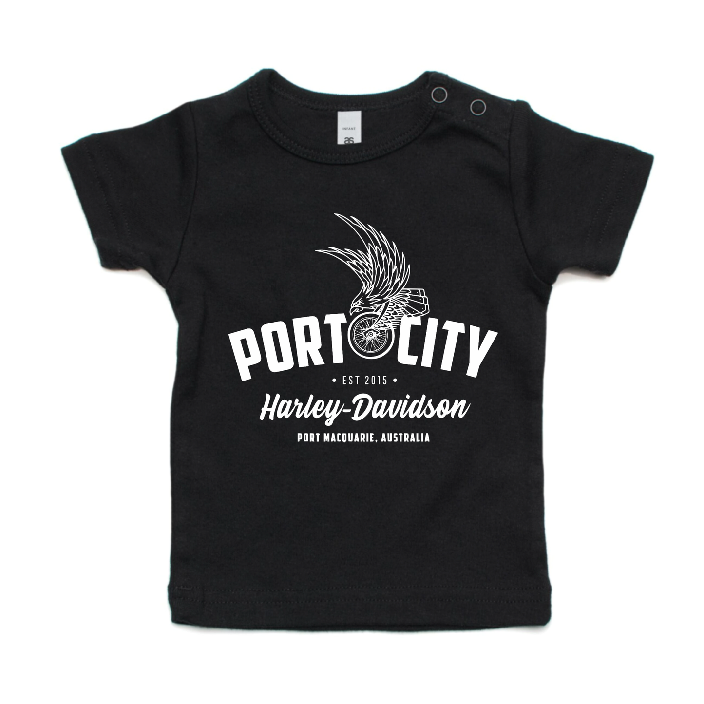 Port City Harley-Davidson® Eagle Wing Baby T-Shirt - BLACK (NEW)