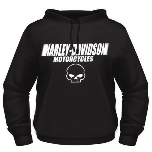 Harley-Davidson Men's Blur Fleece Hoodie - White on Black. 40297276.