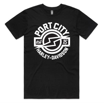 Port City Harley-Davidson Shop Logo T-Shirt. 