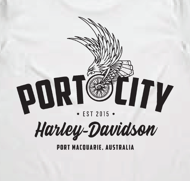 Port City Harley-Davidson Women's Eagle Wing Tank - White