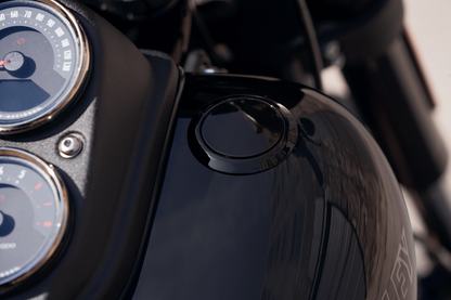 Harley-Davidson Flush-Mount Fuel Cap and Left Side Tank Cap Kit - Black - 61100132 - Softail FXLRS Low Rider S.