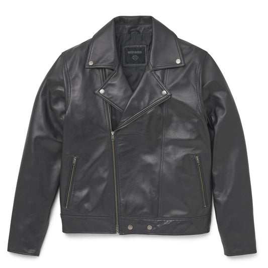 Harley-Davidson Men's Lisbon Debossed Leather Jacket, 97013-22VM (FRONT)